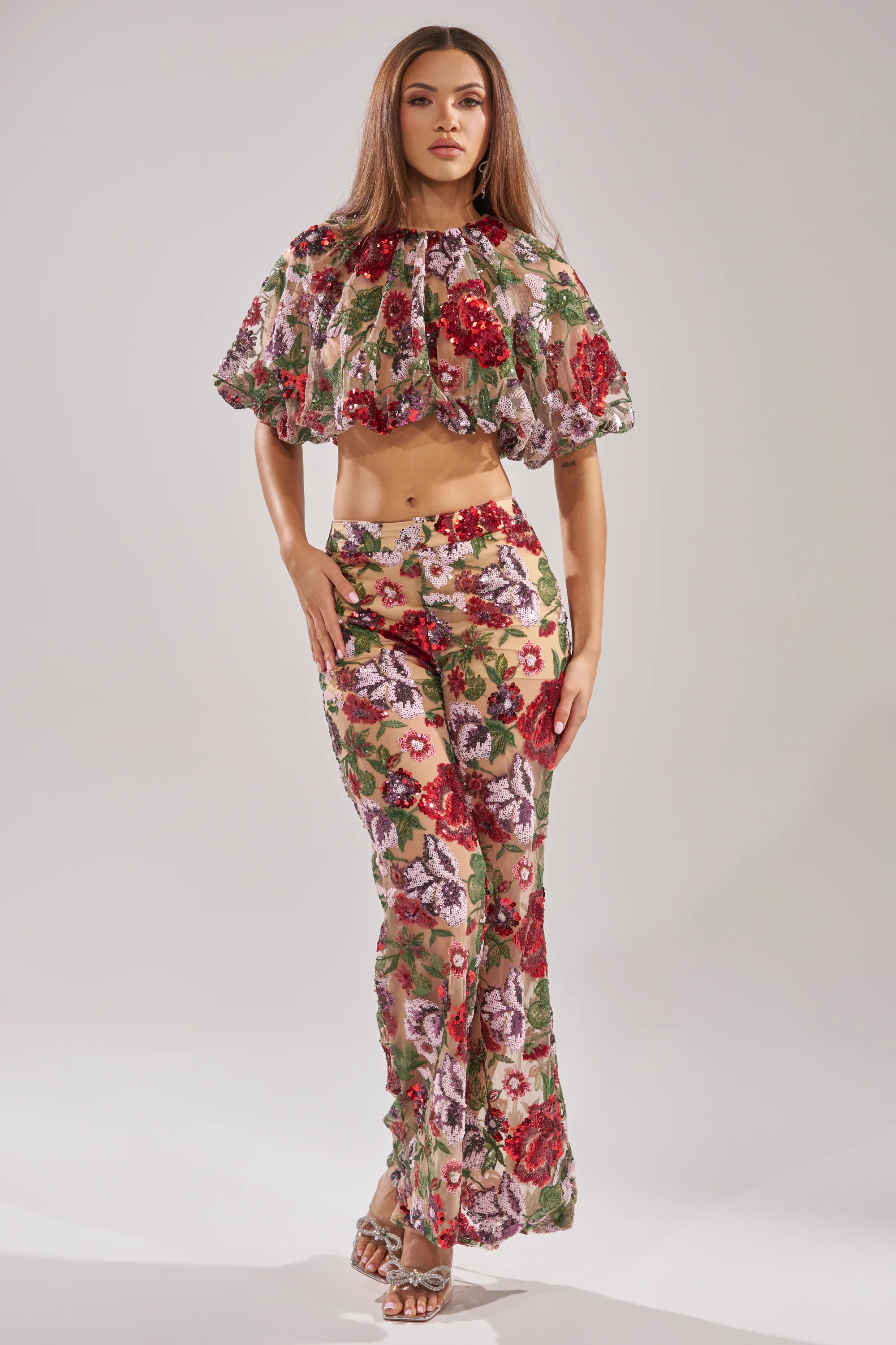 ENCHANTED GARDEN FLORAL EMBROIDERED TULLE PANT - Image 6