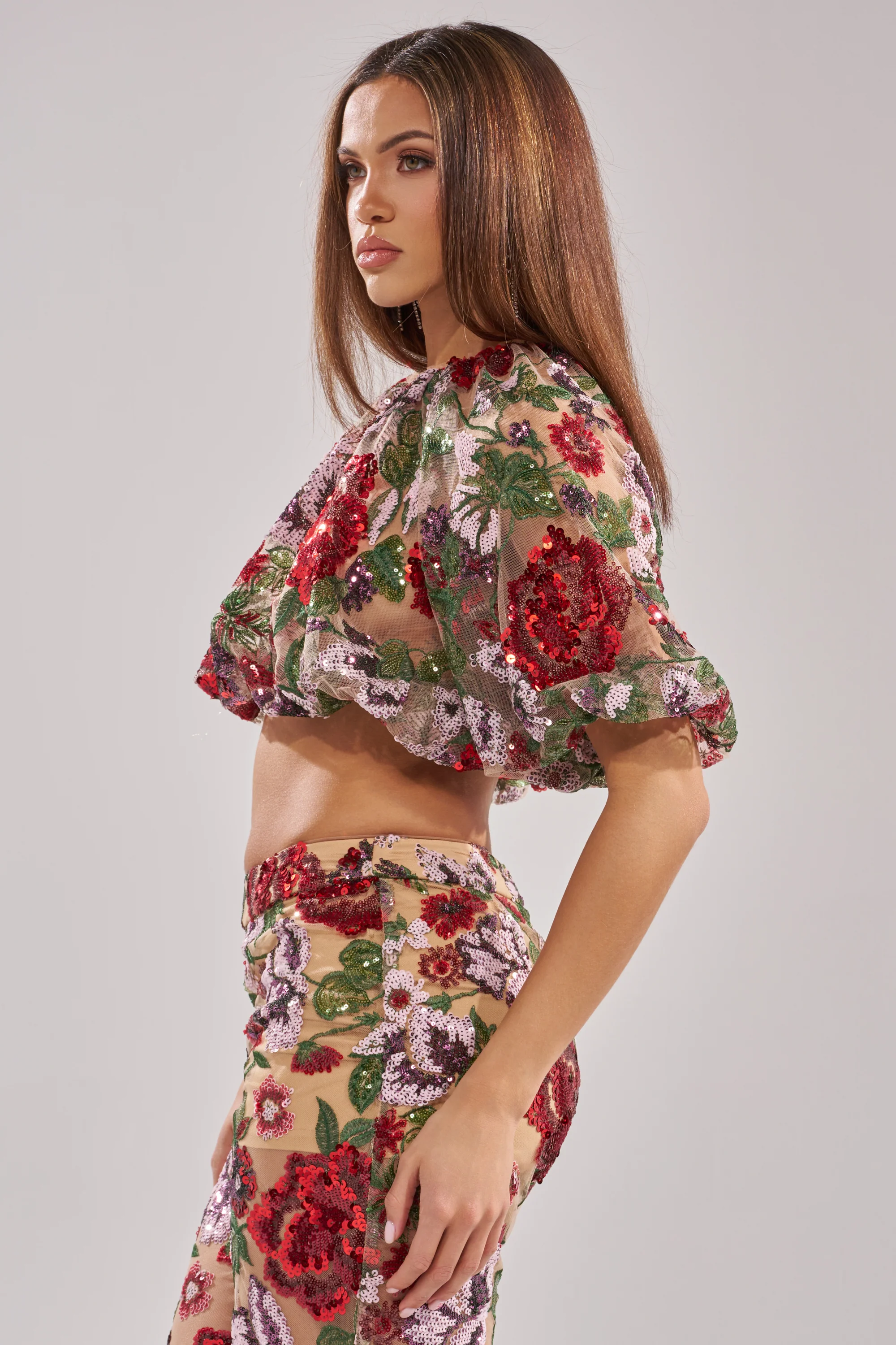 ENCHANTED GARDEN FLORAL EMBROIDERED TULLE TOP - Image 4