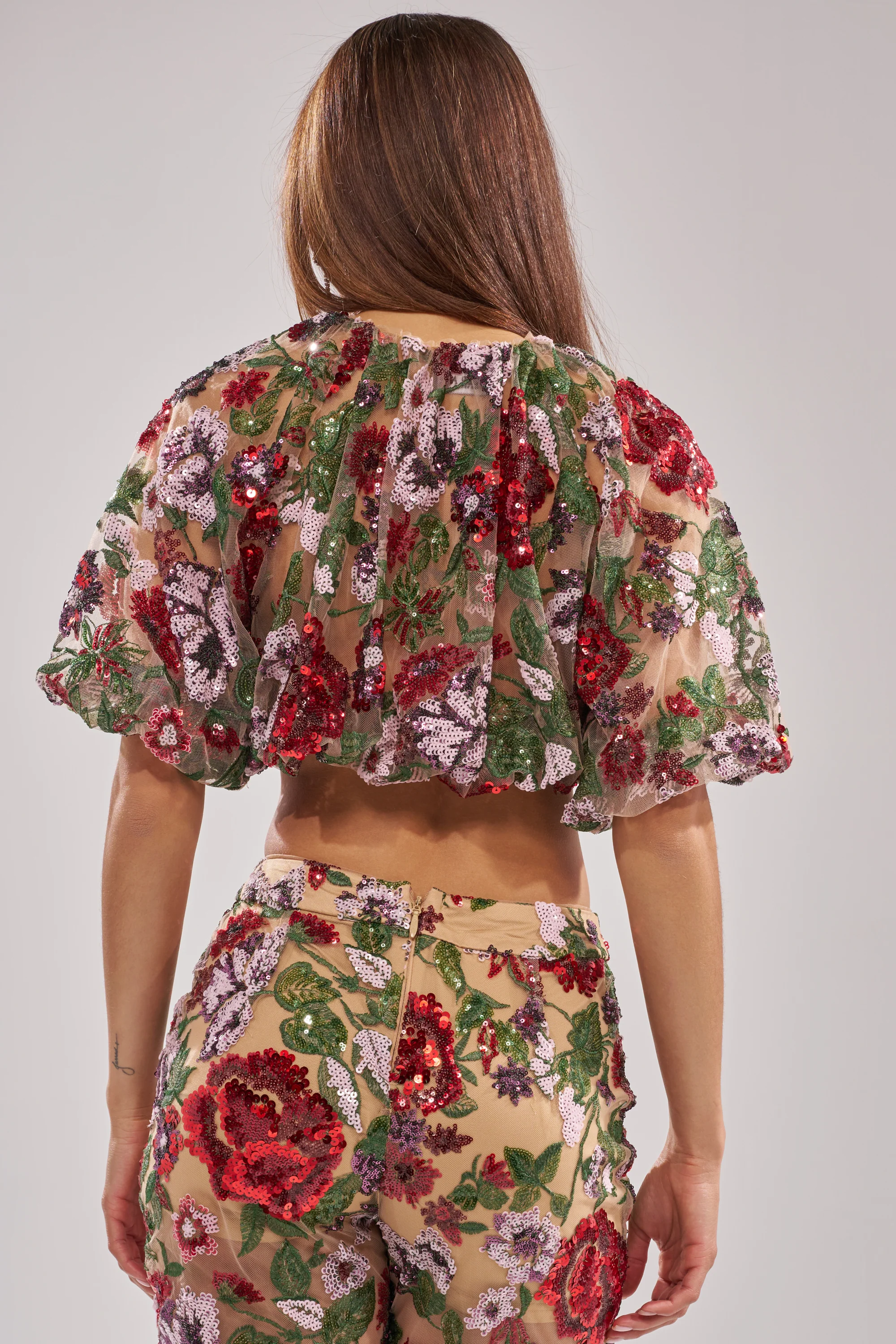 ENCHANTED GARDEN FLORAL EMBROIDERED TULLE TOP - Image 5