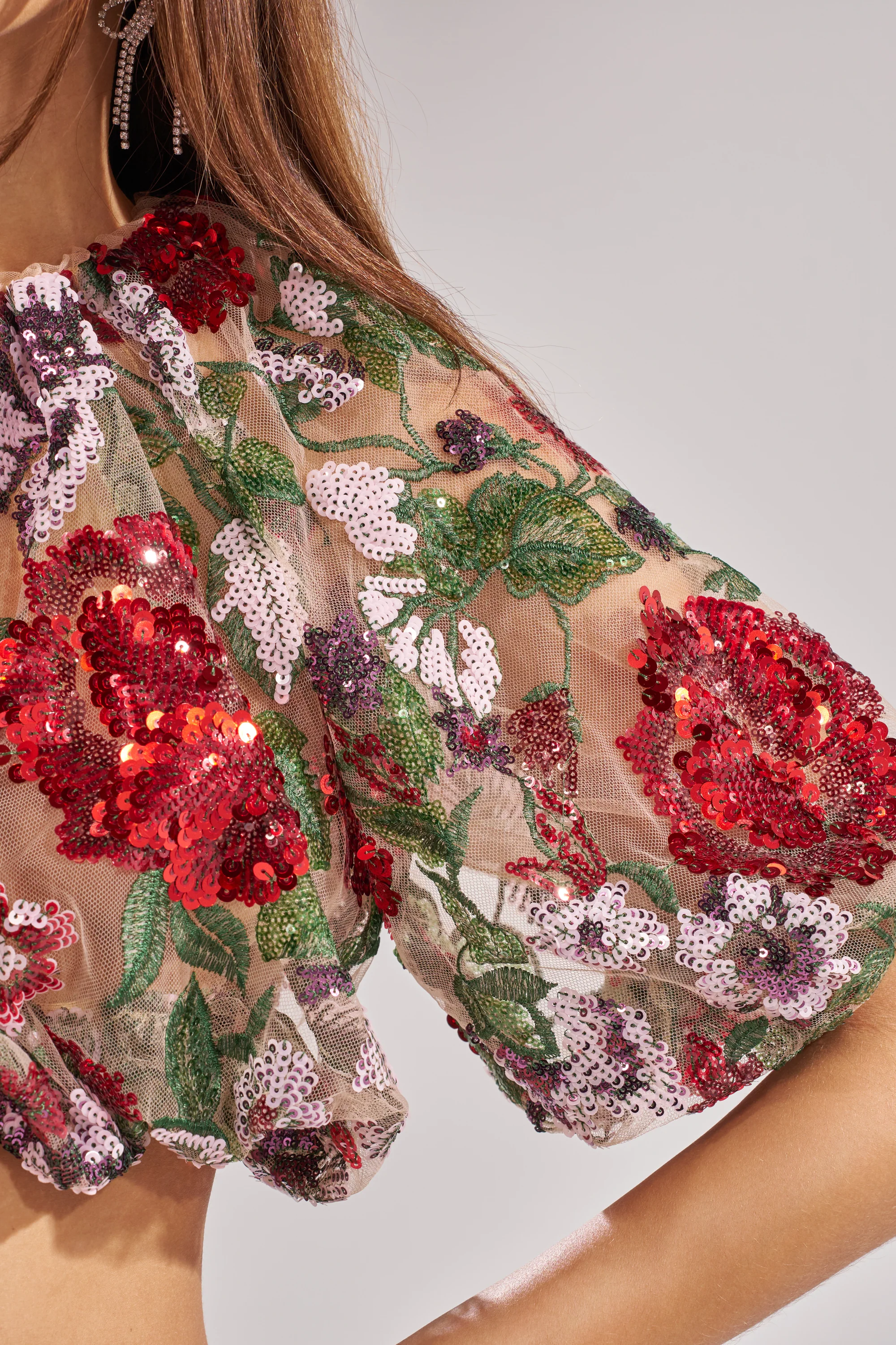 ENCHANTED GARDEN FLORAL EMBROIDERED TULLE TOP - Image 9
