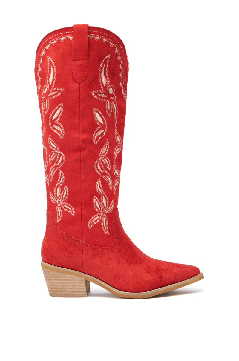 ENORA RED KNEE HIGH COWBOY BOOT - Image 3