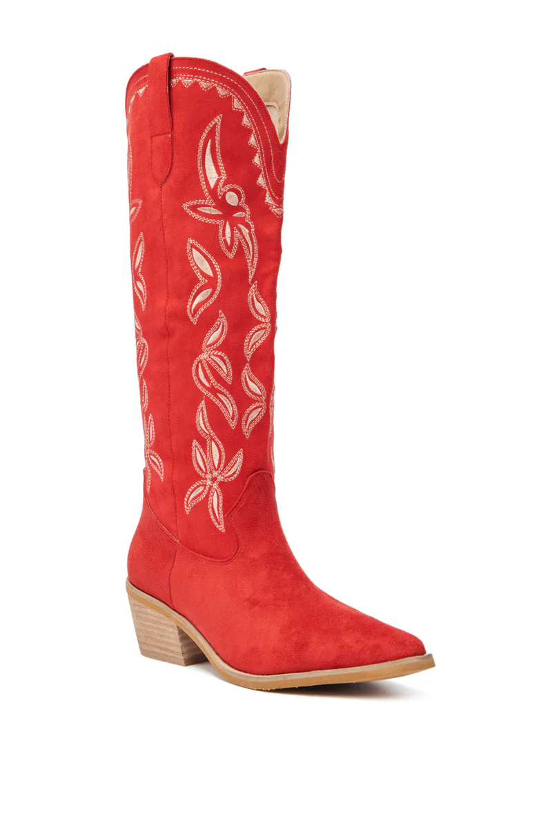 ENORA RED KNEE HIGH COWBOY BOOT - Image 4