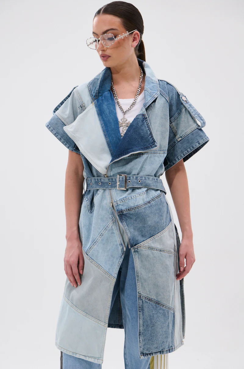 ESTELLE PATCHWORK DENIM VEST - Image 2