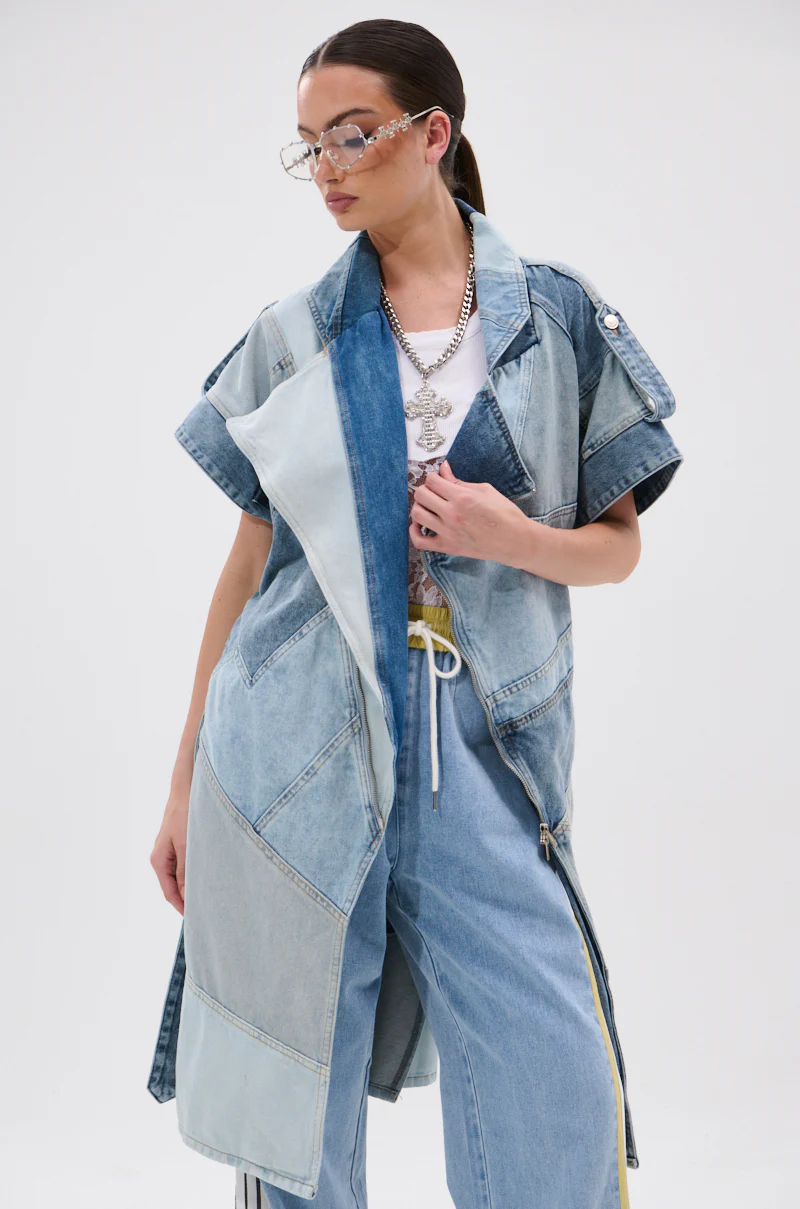 ESTELLE PATCHWORK DENIM VEST - Image 3