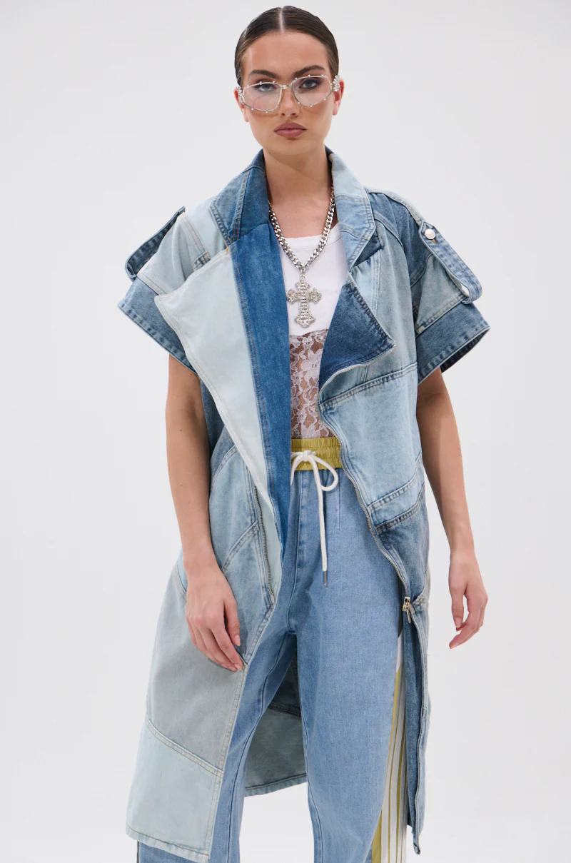 ESTELLE PATCHWORK DENIM VEST - Image 4