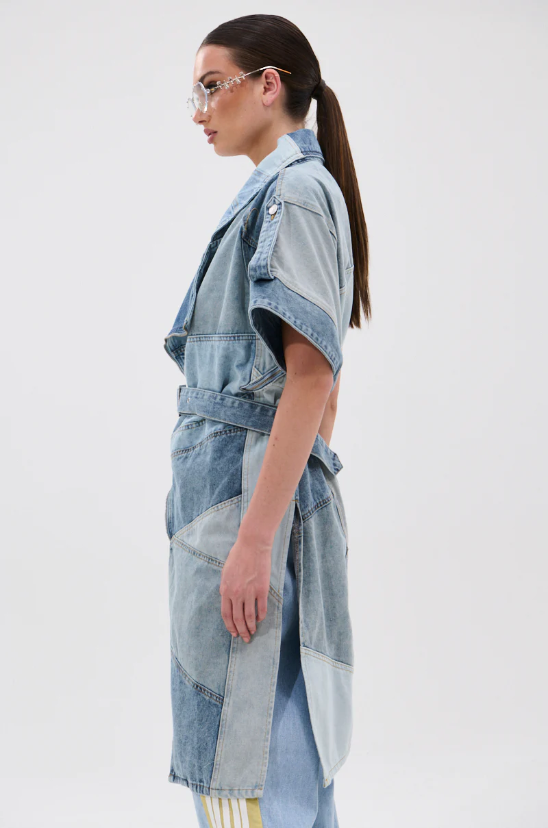 ESTELLE PATCHWORK DENIM VEST - Image 6