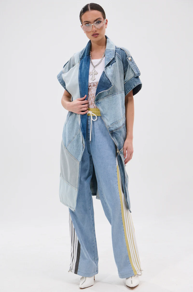 ESTELLE PATCHWORK DENIM VEST - Image 9