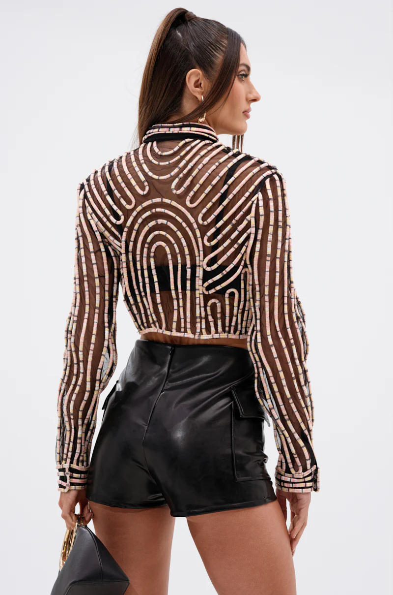 EVA LONG SLEEVE BUTTON DOWN STRIPED SHIRT - Image 4