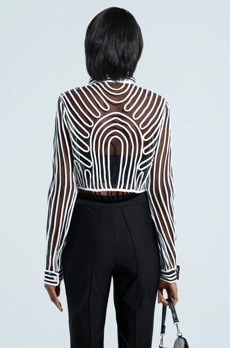 EVA LONG SLEEVE BUTTON DOWN STRIPED SHIRT - Image 5
