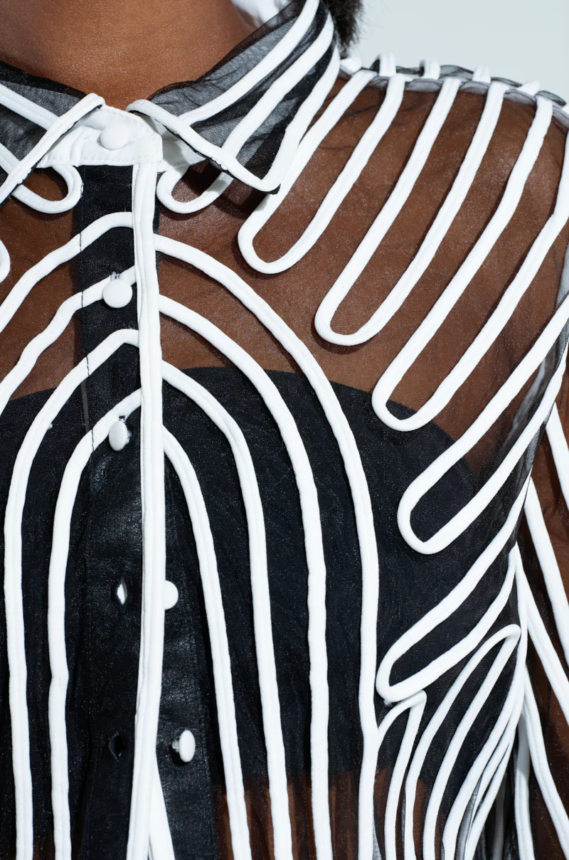 EVA LONG SLEEVE BUTTON DOWN STRIPED SHIRT - Image 7