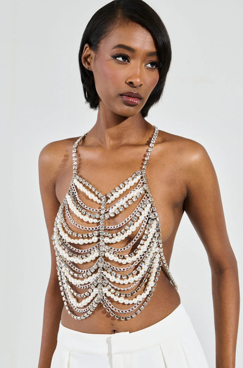 EVA PEARL AND RHINESTONE BODY CHAIN - Image 8