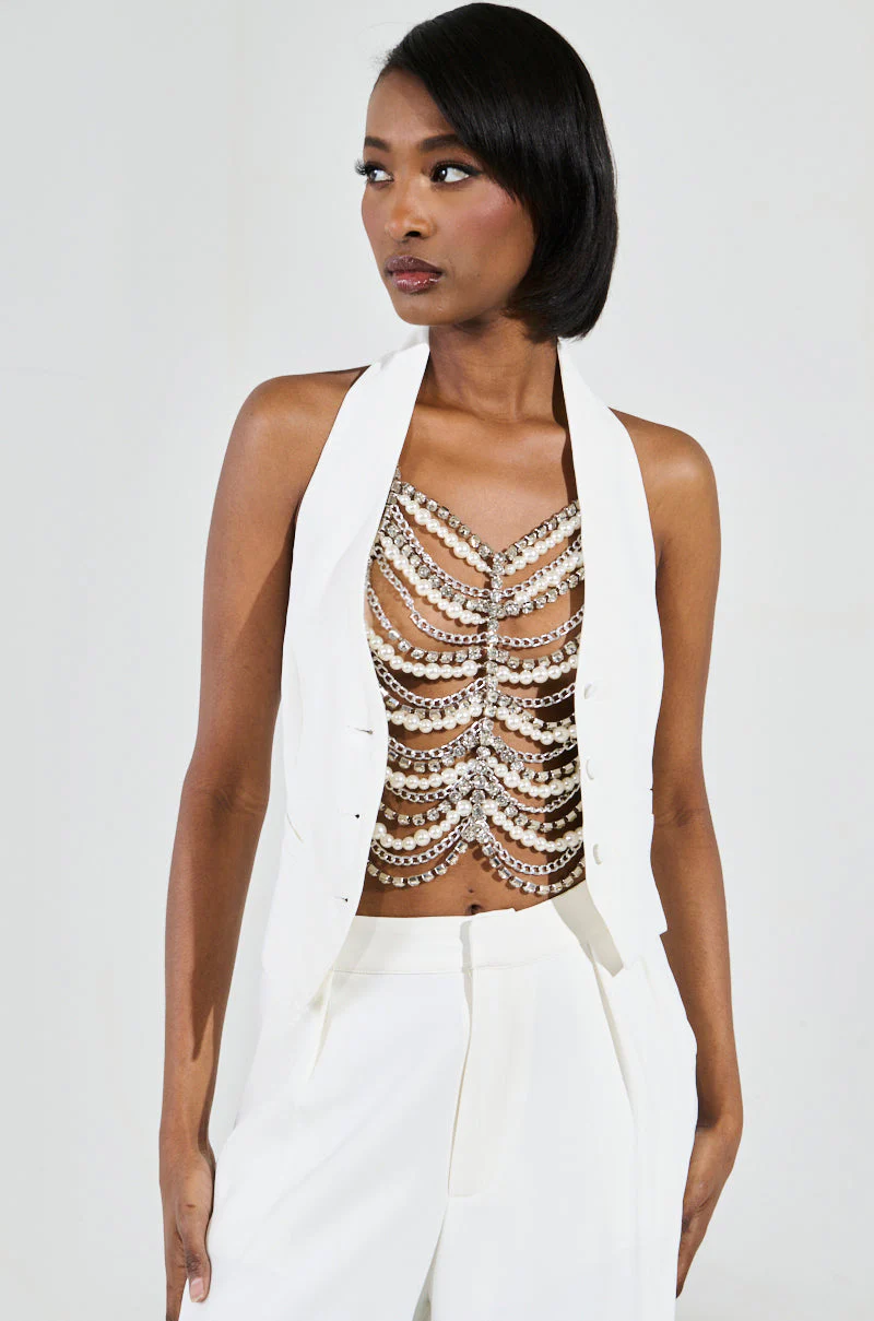 EVA PEARL AND RHINESTONE BODY CHAIN - Image 9