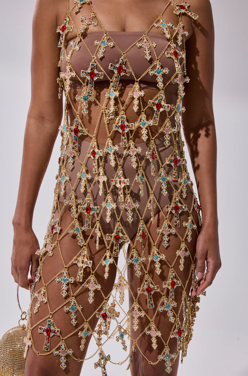 EVE CROSS CHAIN MINI DRESS - Image 6