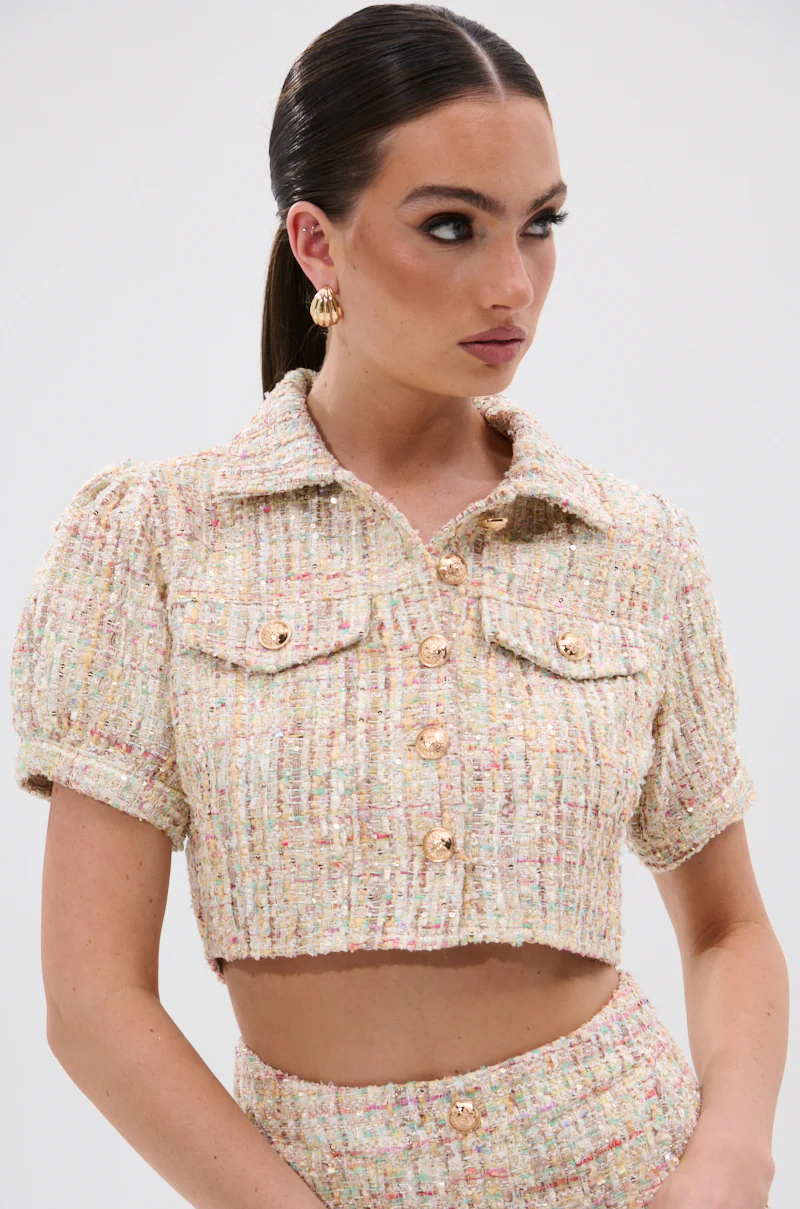 EVERY BIT OF PRETTY TWEED BUTTON DOWN