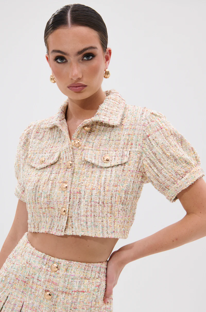 EVERY BIT OF PRETTY TWEED BUTTON DOWN - Image 2