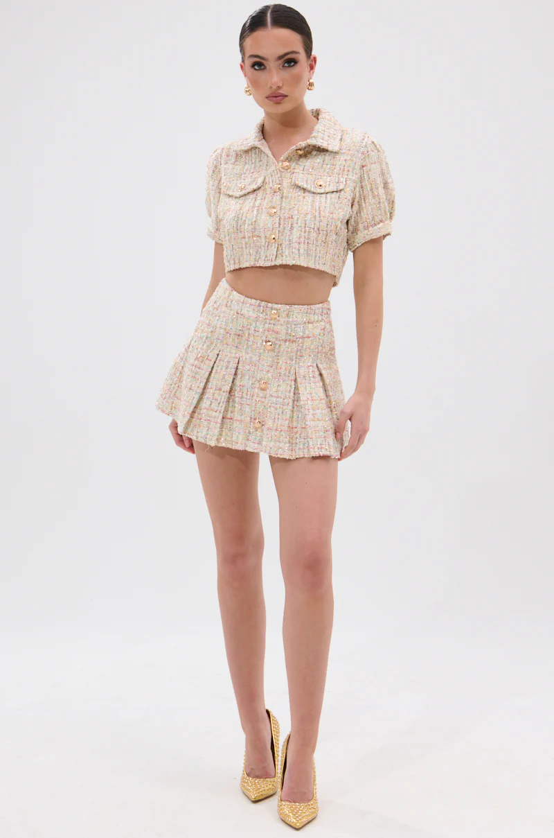 EVERY BIT OF PRETTY TWEED MINI SKIRT - Image 6
