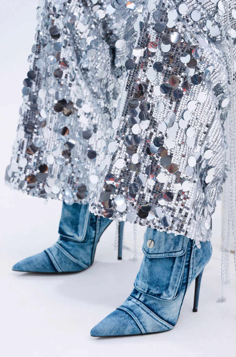 EXPENSIVE TASTE STRETCHY SEQUIN CHAIN PANTS - Image 9