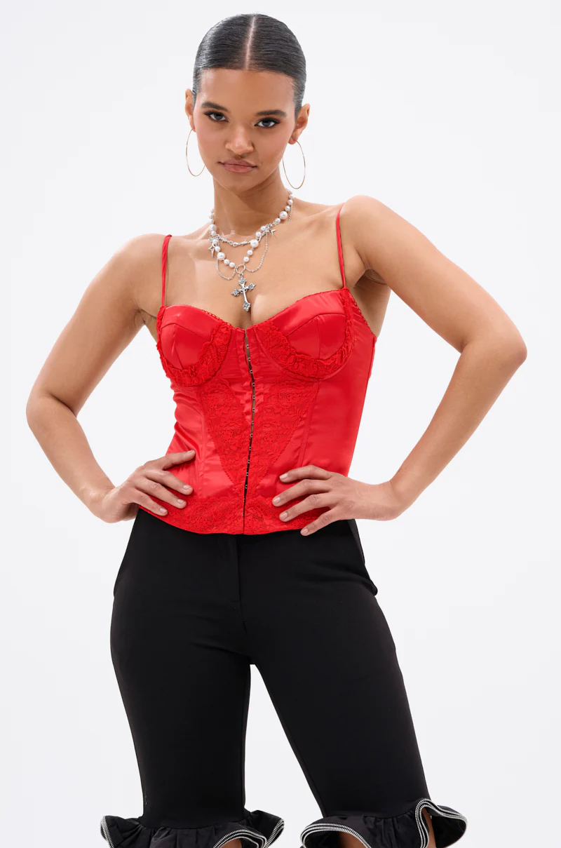 EXQUISITE SATIN LACE CORSET - Image 2