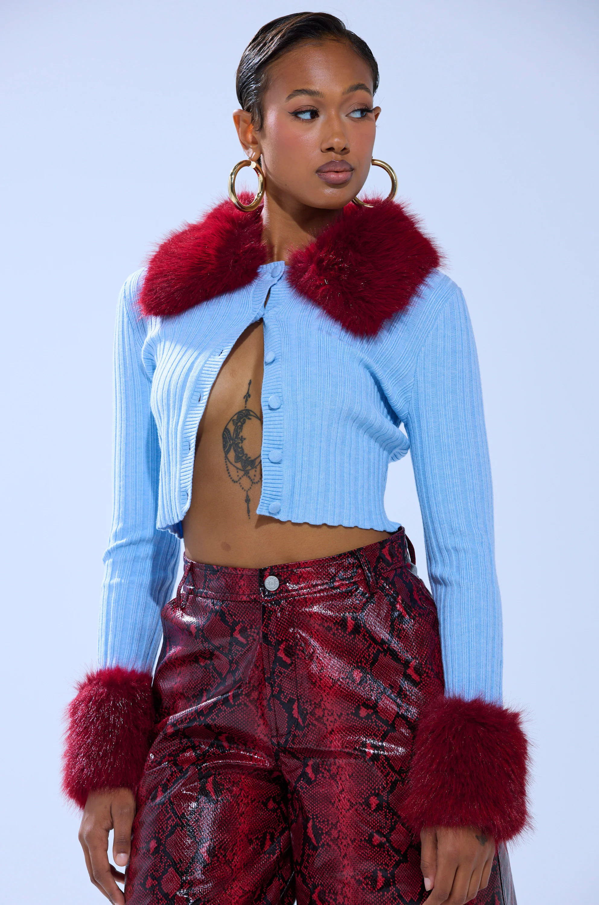 EXTRA IS MY MIDDLE NAME CARDIGAN WITH FUR - Image 3