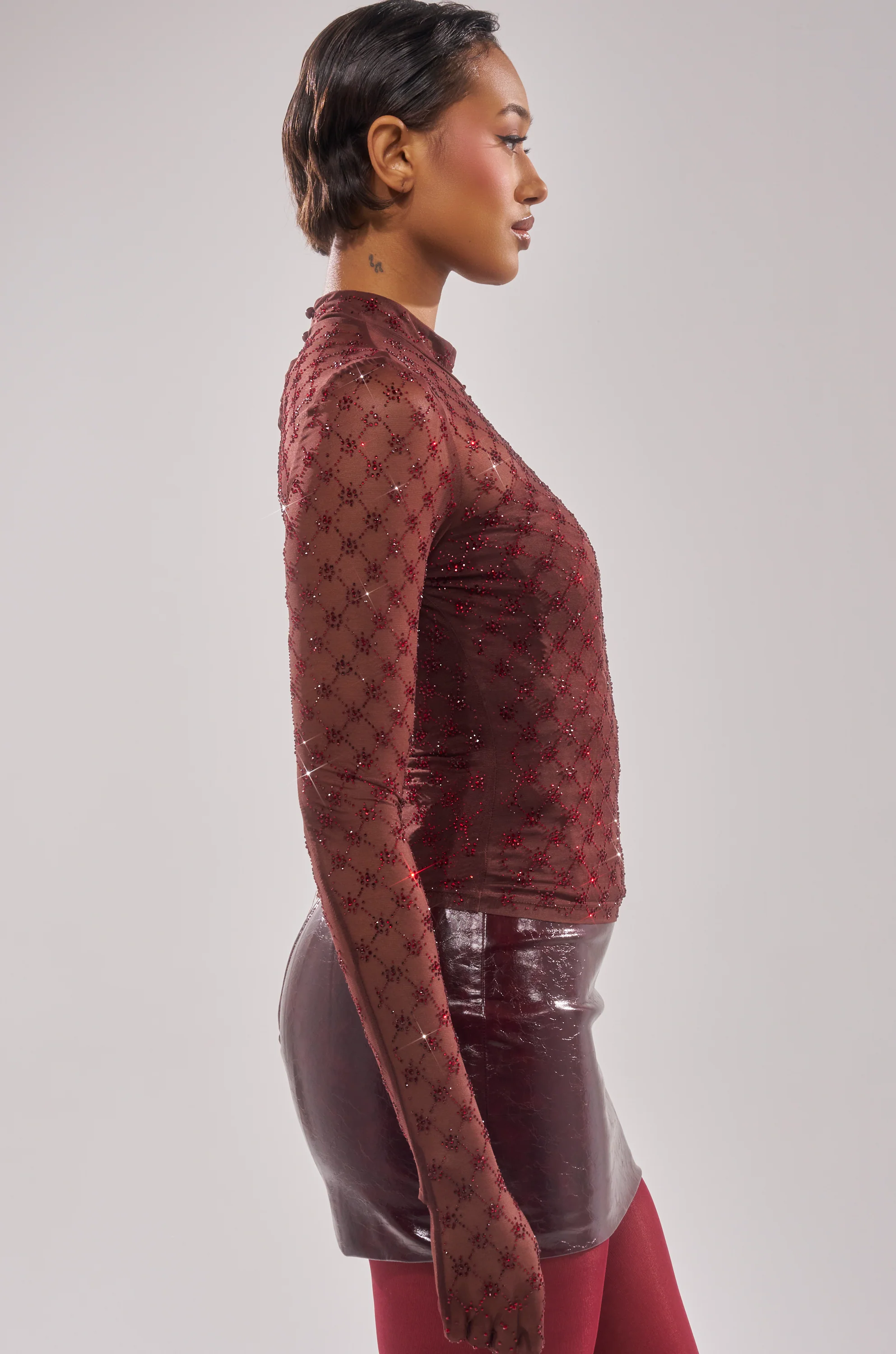EXTREMELY SEXY MESH LONG SLEEVE WITH CORSET - Image 5