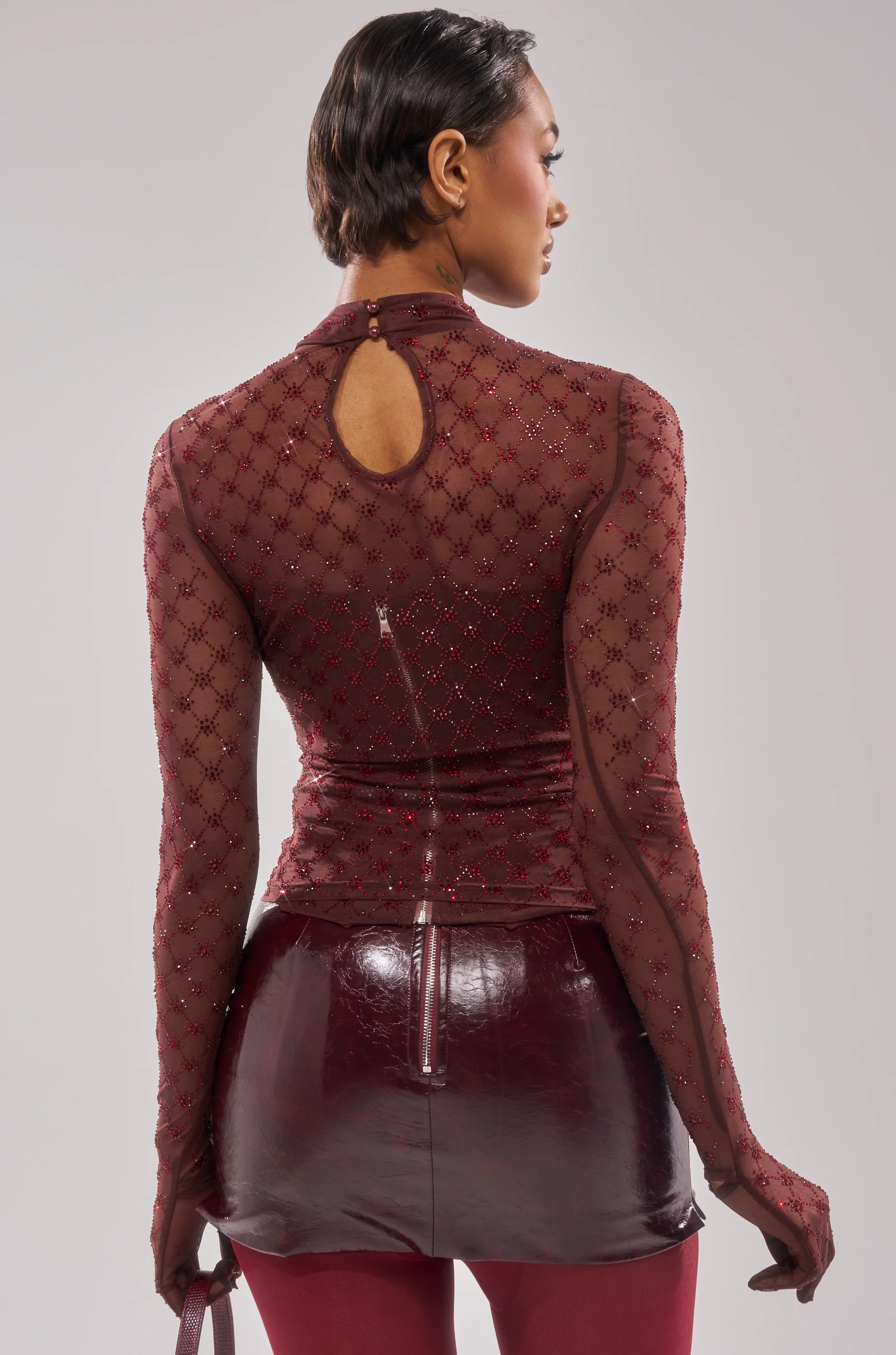 EXTREMELY SEXY MESH LONG SLEEVE WITH CORSET - Image 6