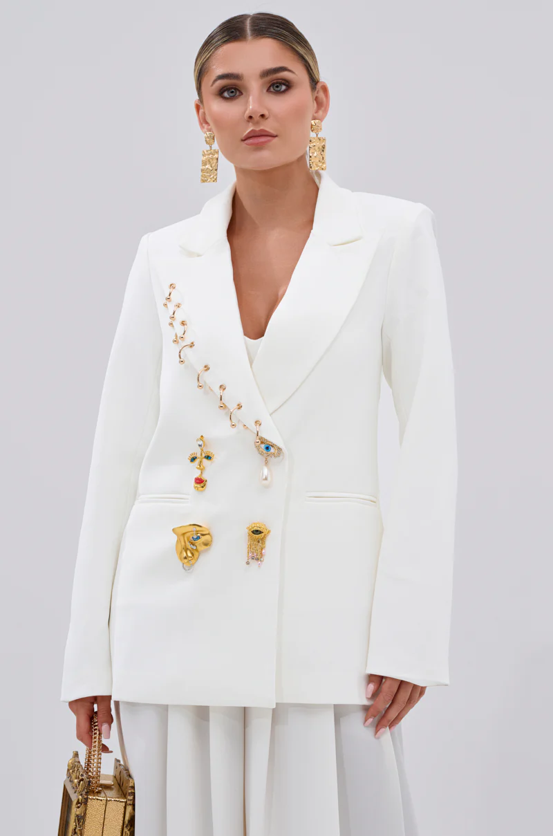 EYE GOT MY EYES ON YOU PIN DETAIL TAILORED BLAZER - Image 3