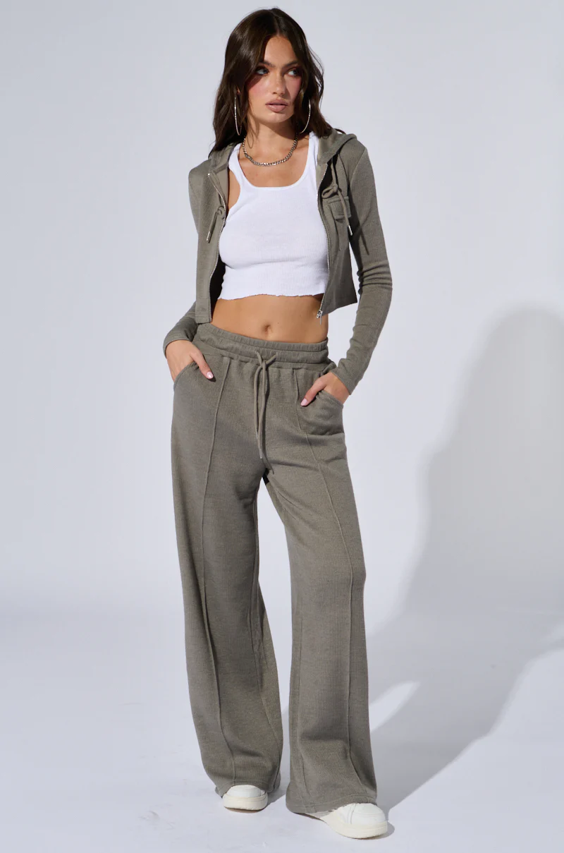 EYES ON ME RIB KNIT ZIP UP IN GREY - Image 8