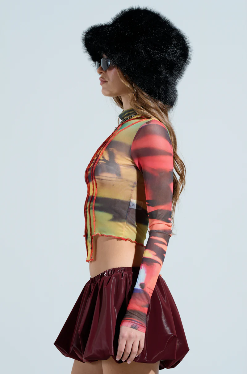 EYES ON ME SHEER PRINTED TOP - Image 4