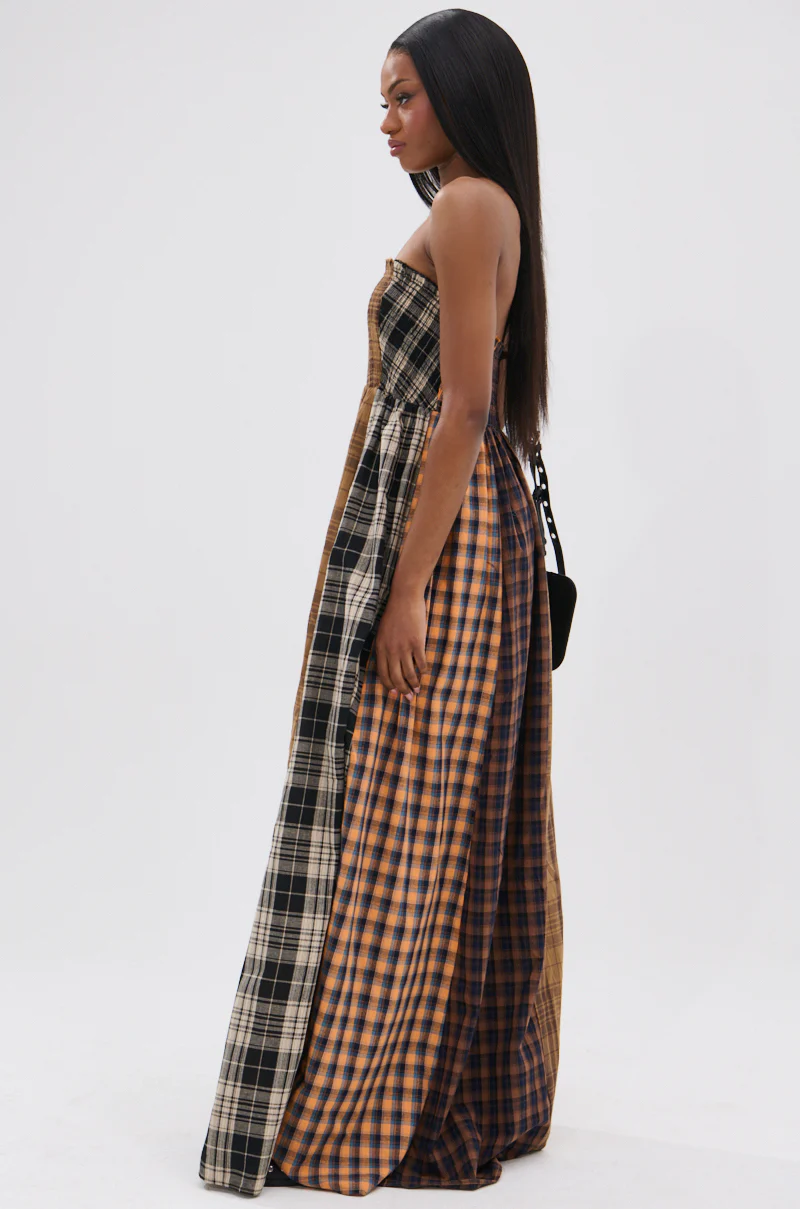 FALL IN LOVE PLAID MAXI DRESS - Image 6