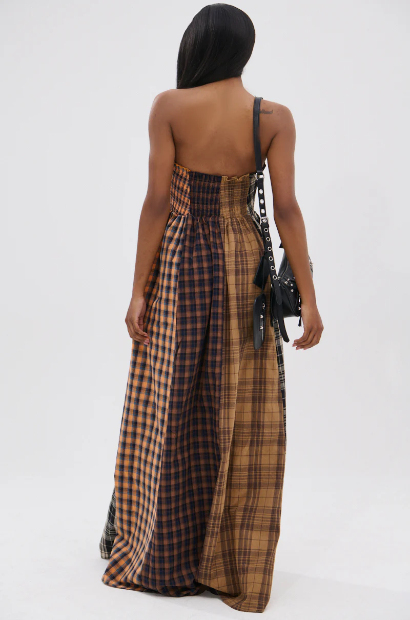 FALL IN LOVE PLAID MAXI DRESS - Image 7