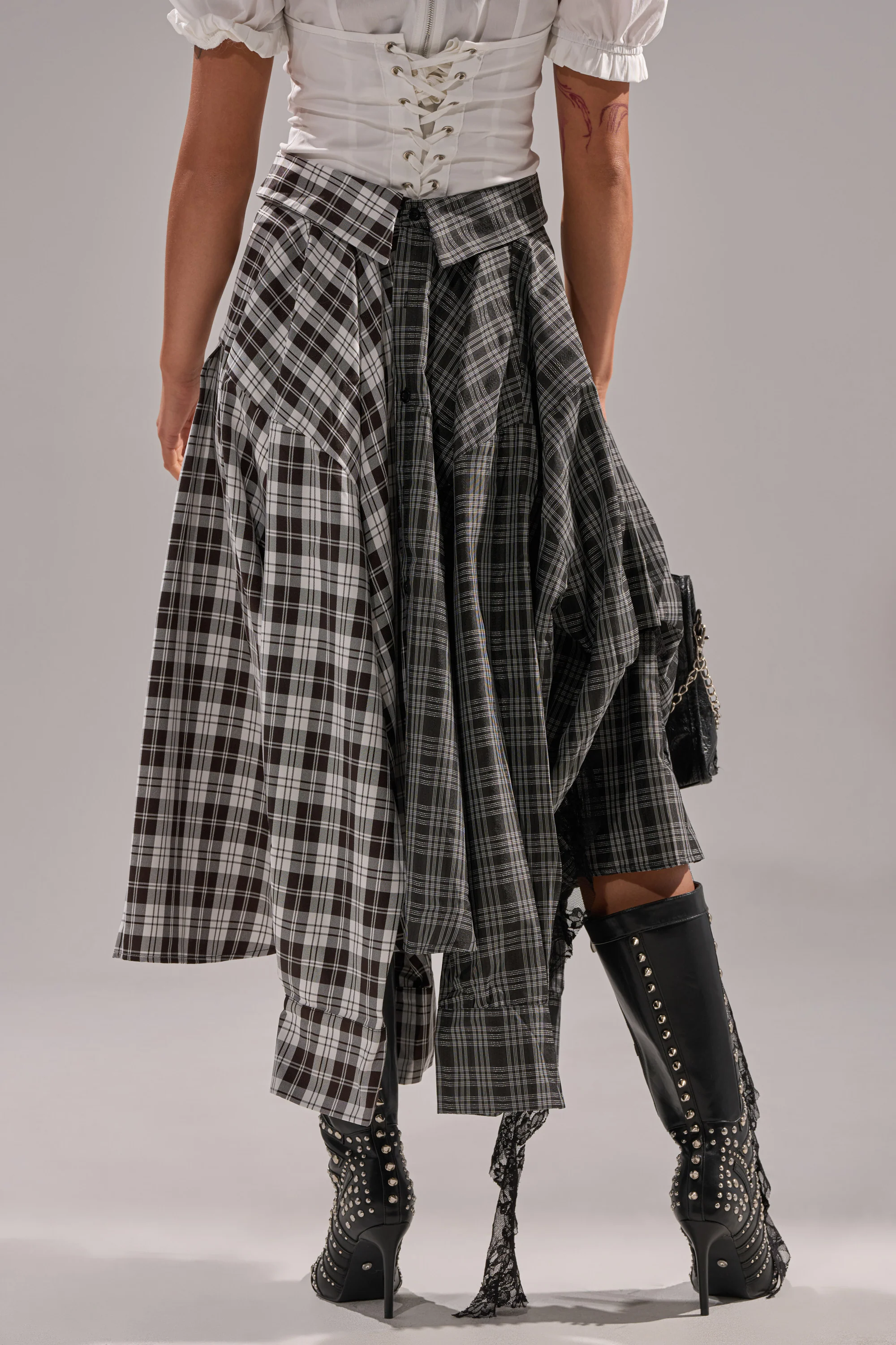 FALL VIBES PLAID MIDI SKIRT - Image 6