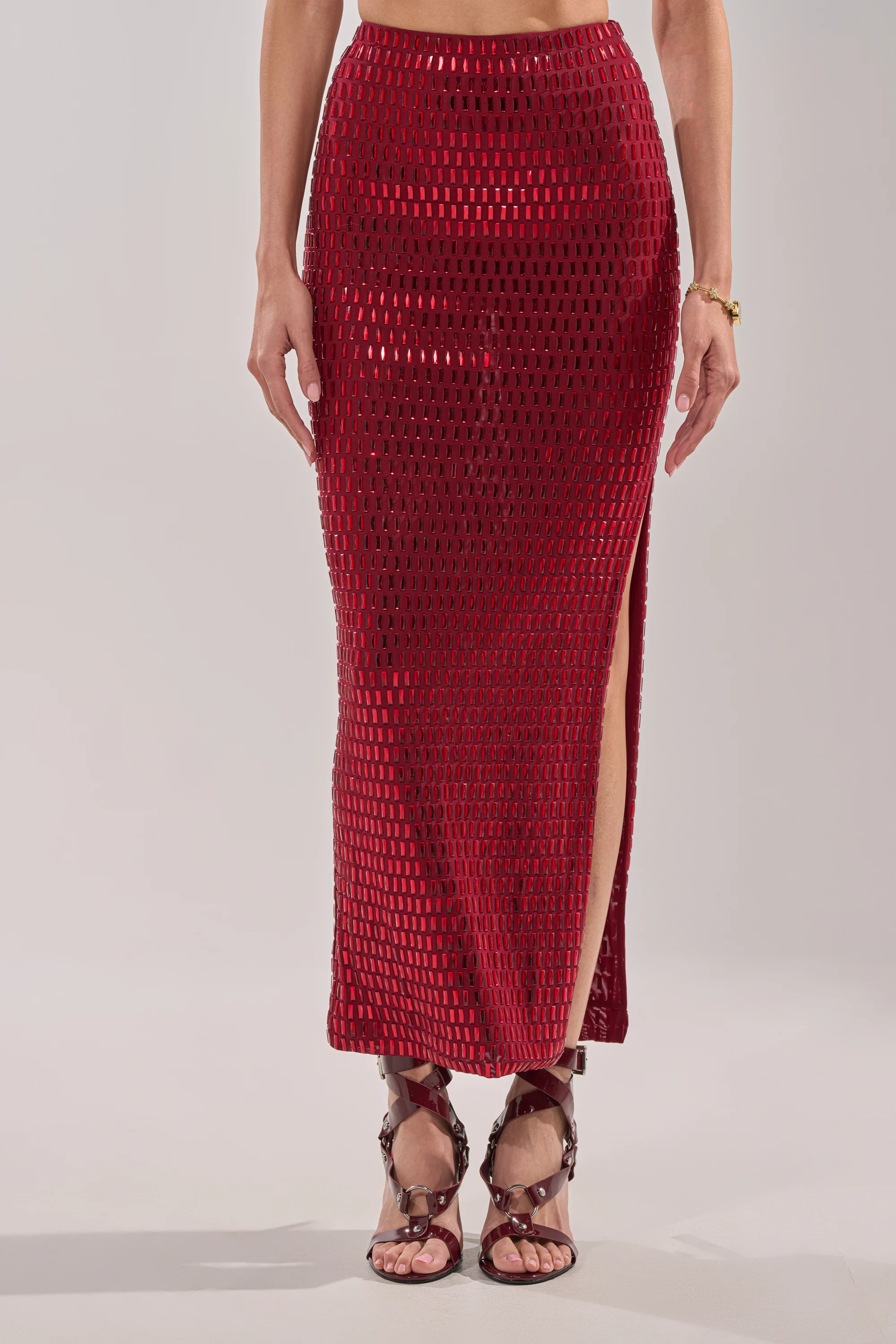 FALLING IN LOVE RHINESTONE MAXI SKIRT - Image 2