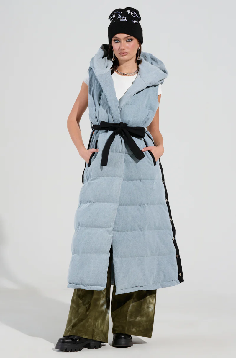 FALLON TEARAWAY VEST IN DENIM - Image 3