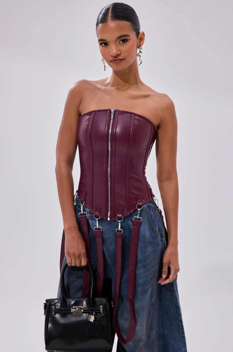FAN FAVORITE FAUX LEATHER CORSET - Image 2