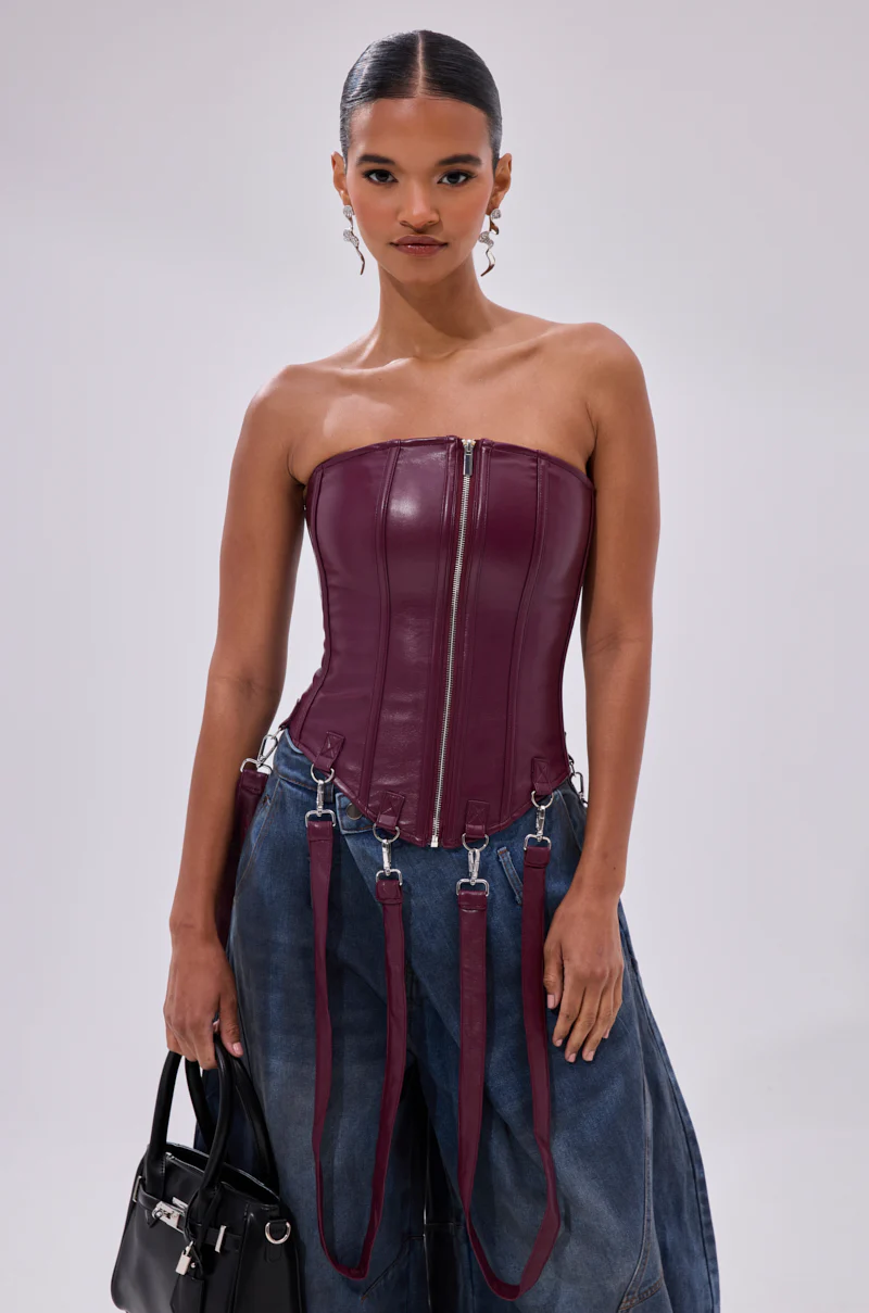 FAN FAVORITE FAUX LEATHER CORSET - Image 3