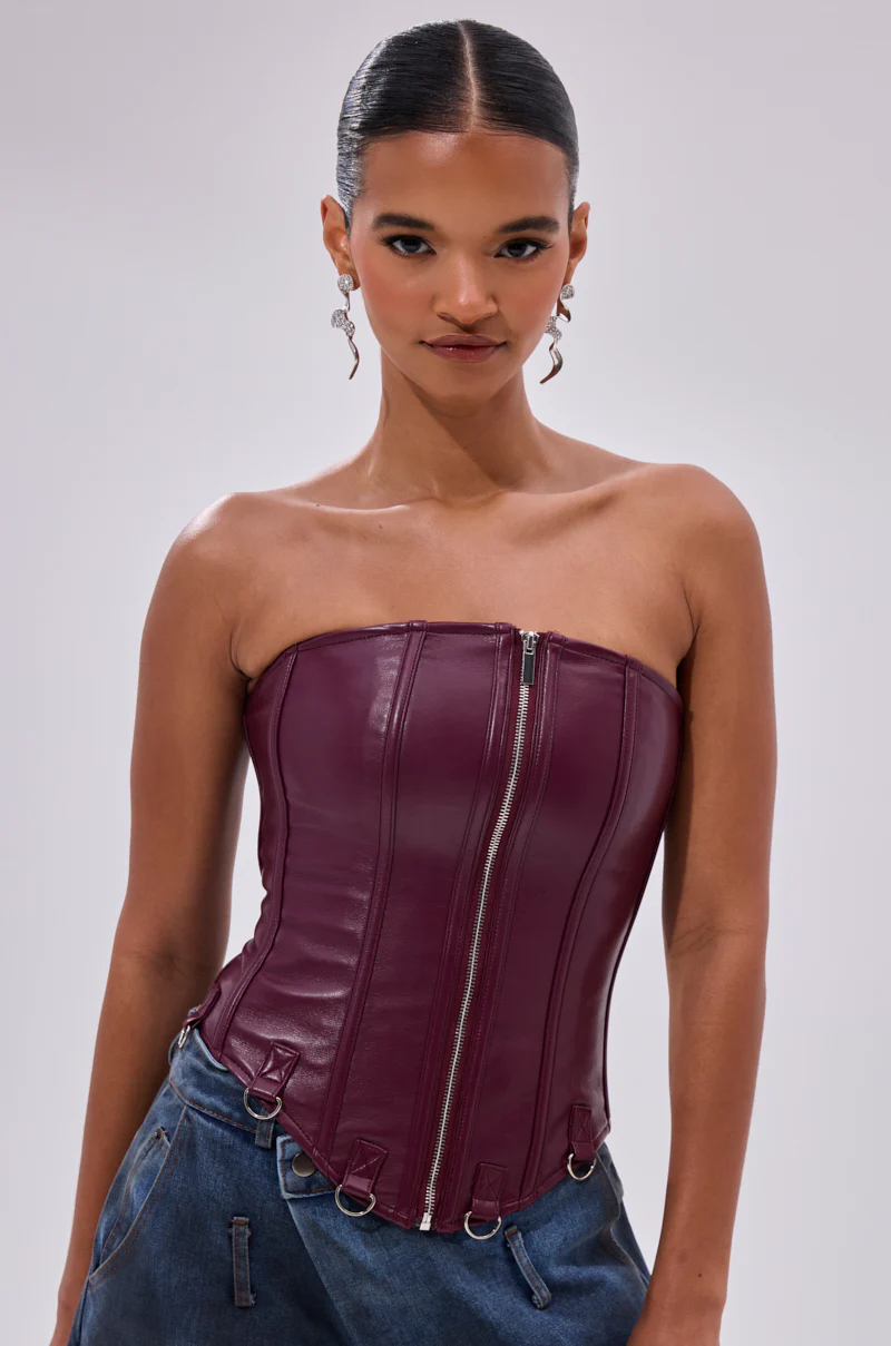 FAN FAVORITE FAUX LEATHER CORSET - Image 4
