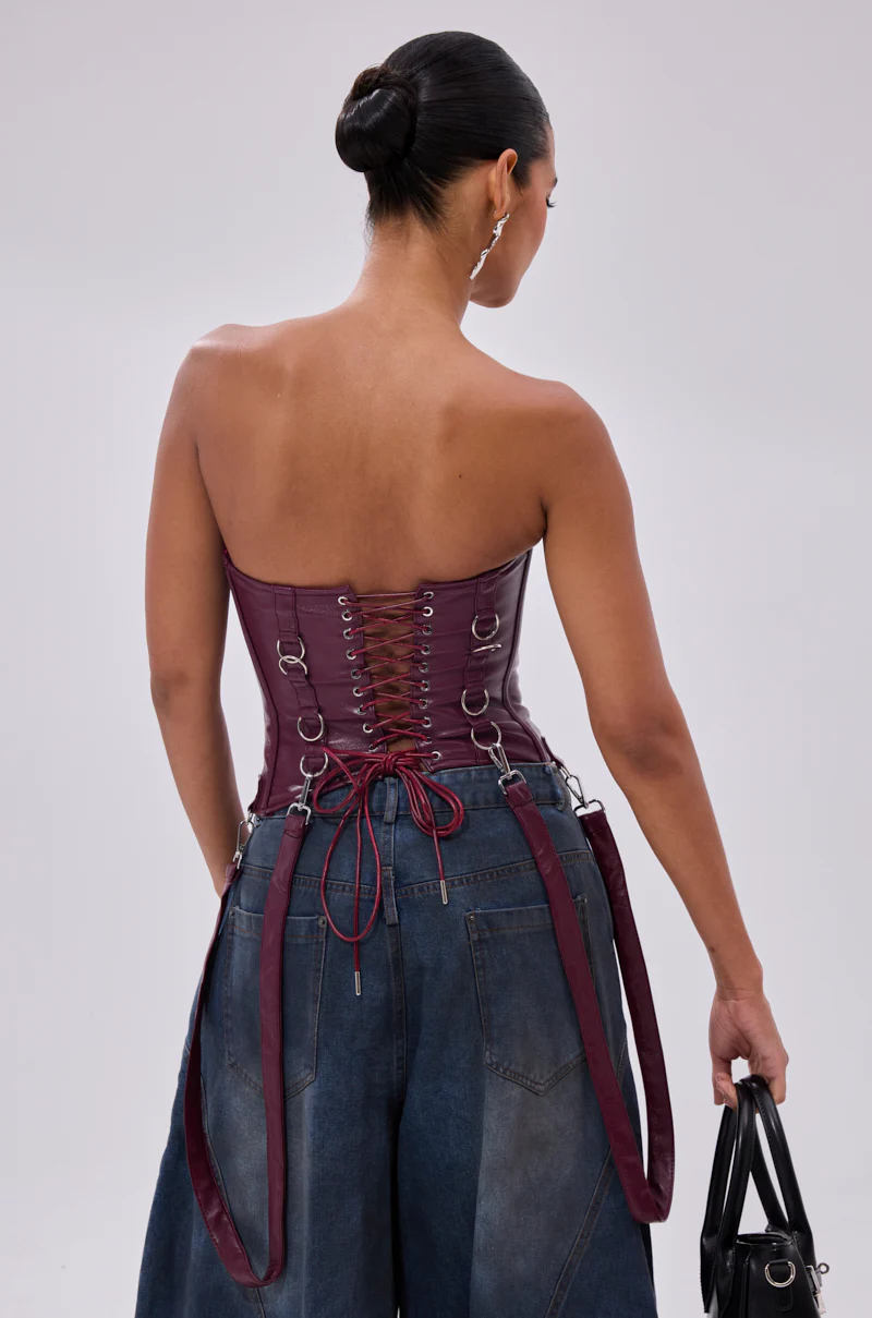FAN FAVORITE FAUX LEATHER CORSET - Image 6