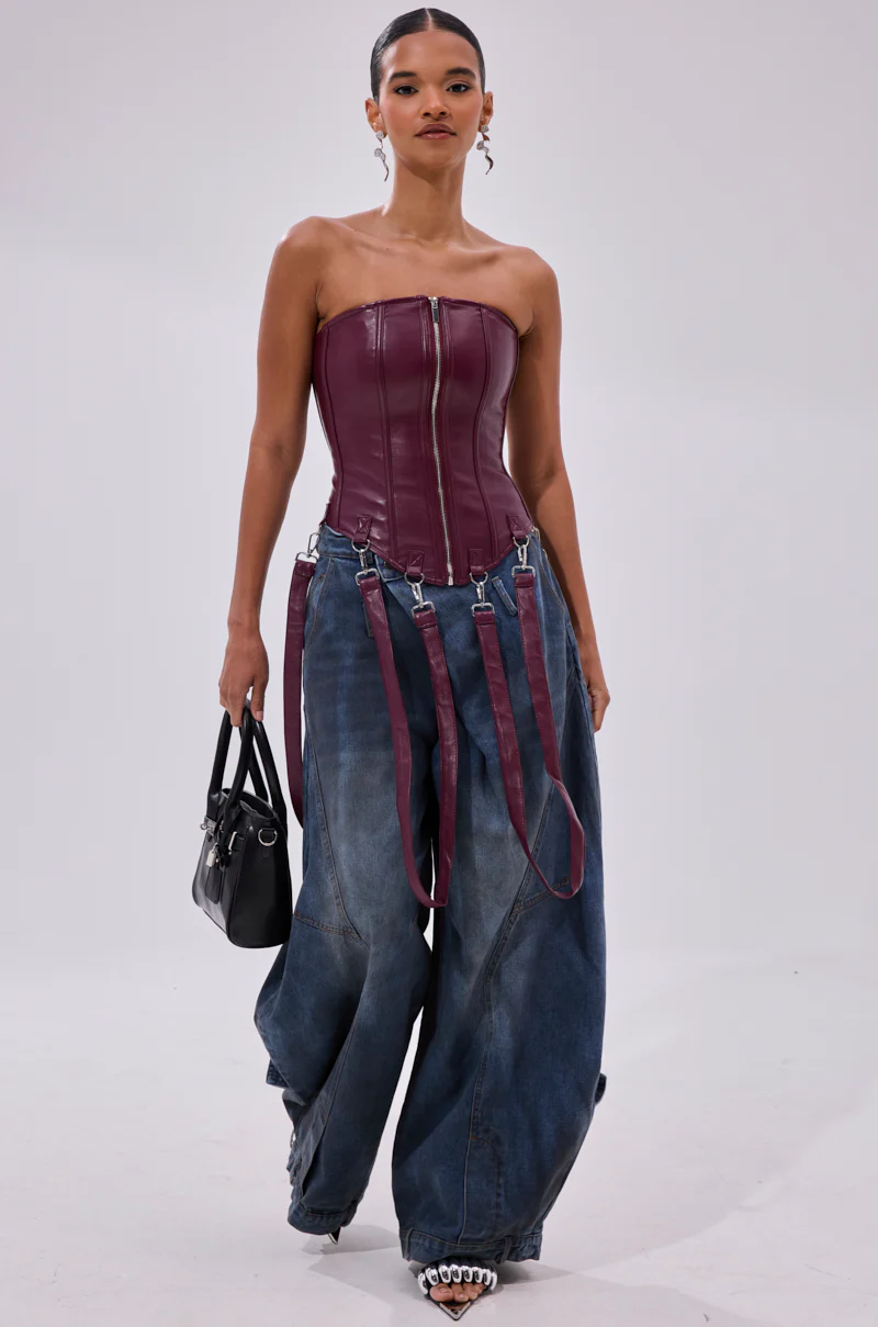 FAN FAVORITE FAUX LEATHER CORSET - Image 8