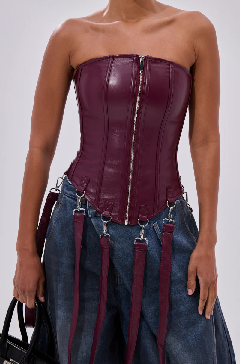 FAN FAVORITE FAUX LEATHER CORSET - Image 9