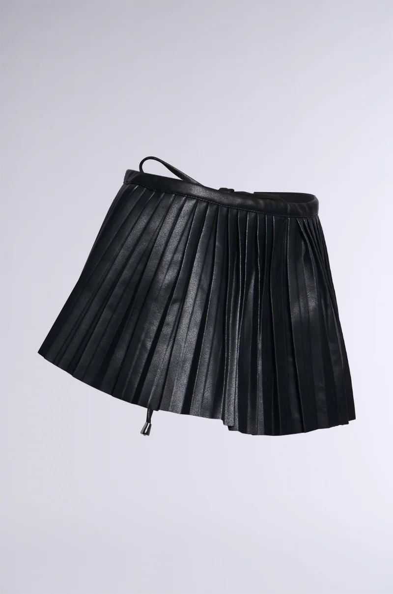 FANNED OUT PU BELT SKIRT - Image 6