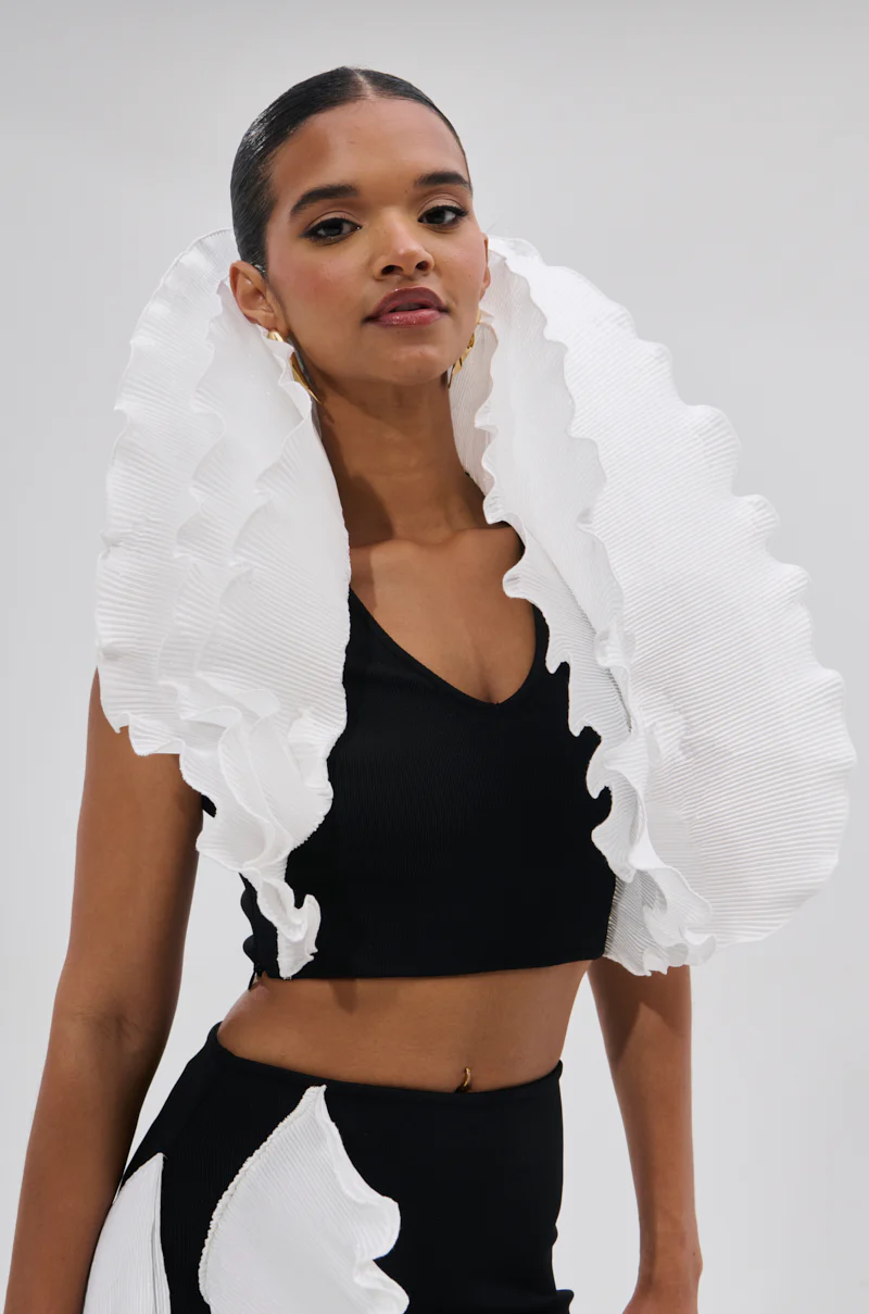 FASHION ICON RUFFLE BANDAGE BLOUSE - Image 2