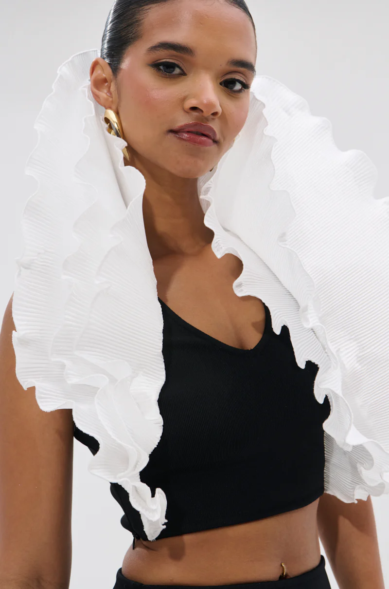 FASHION ICON RUFFLE BANDAGE BLOUSE - Image 8