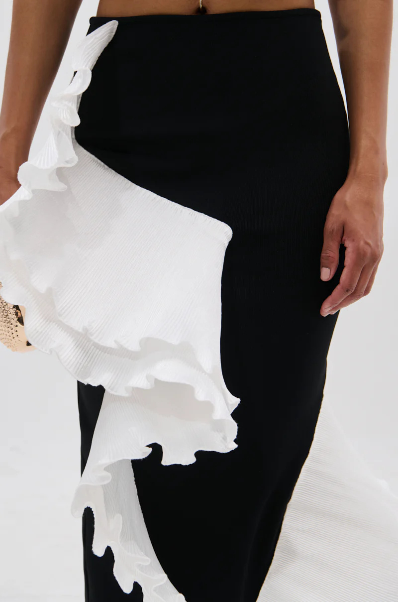 FASHION ICON RUFFLE BANDAGE MAXI SKIRT - Image 8