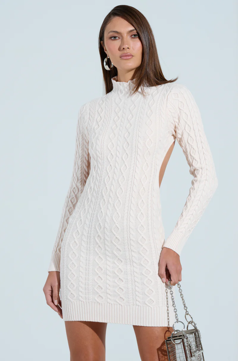 FASHIONABLY LATE CABLEKNIT MINI DRESS - Image 3