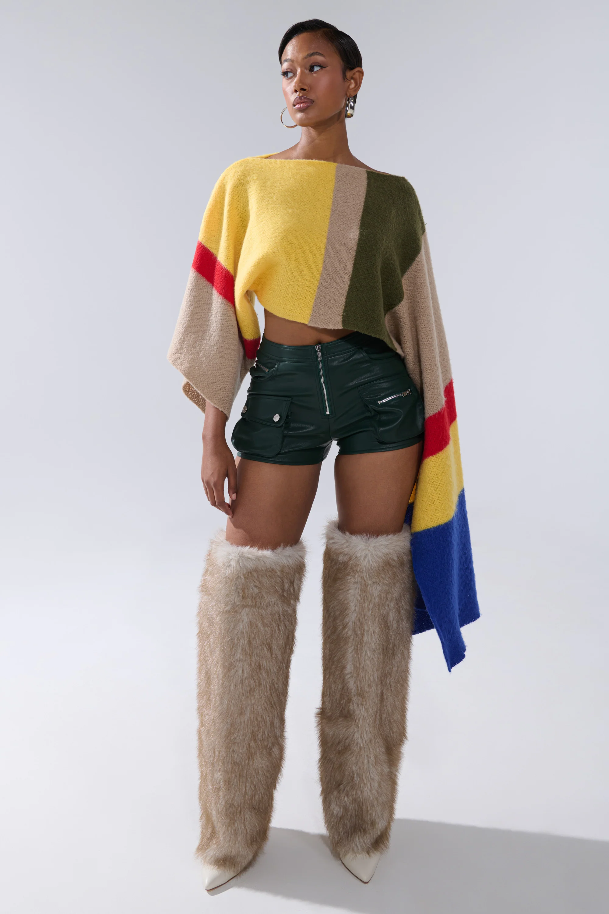 FAUX LEATHER MINI CARGO SHORTS - Image 6