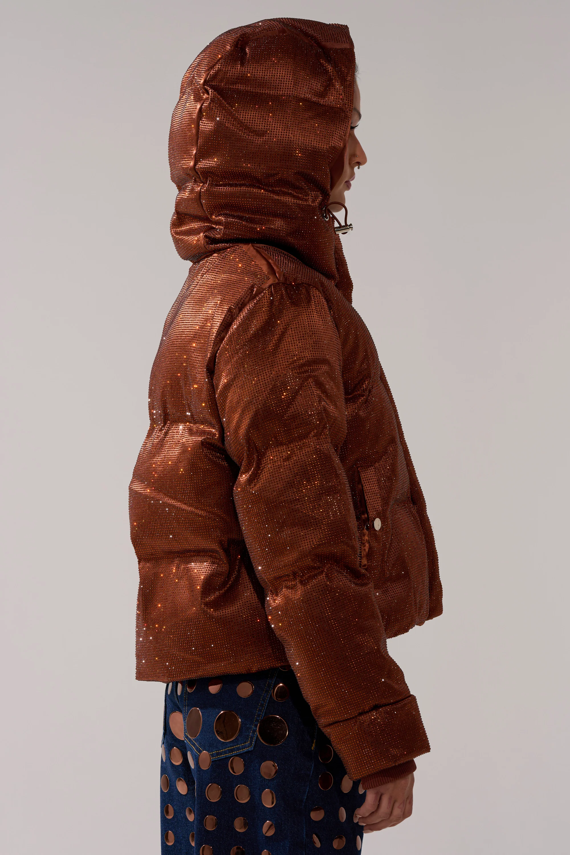 FAYE RHINESTONE PUFFER IN COPPER - Image 8