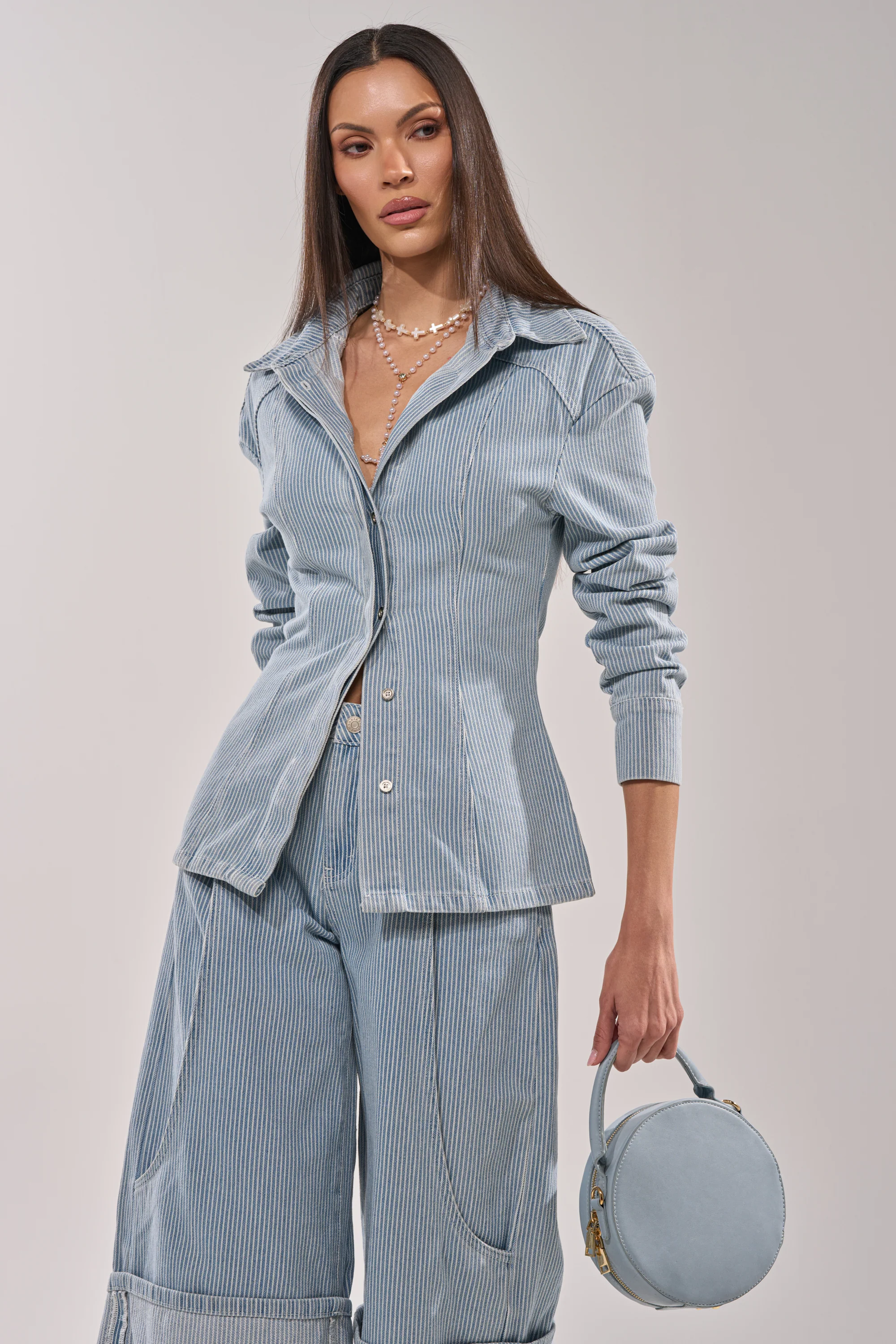 FEEL FREE STRIPE BUTTON DOWN - Image 5