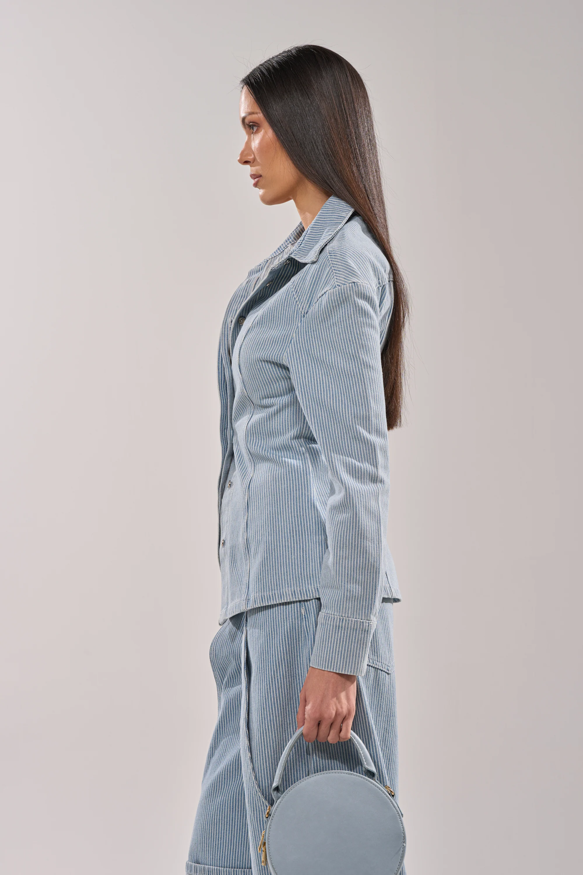 FEEL FREE STRIPE BUTTON DOWN - Image 6
