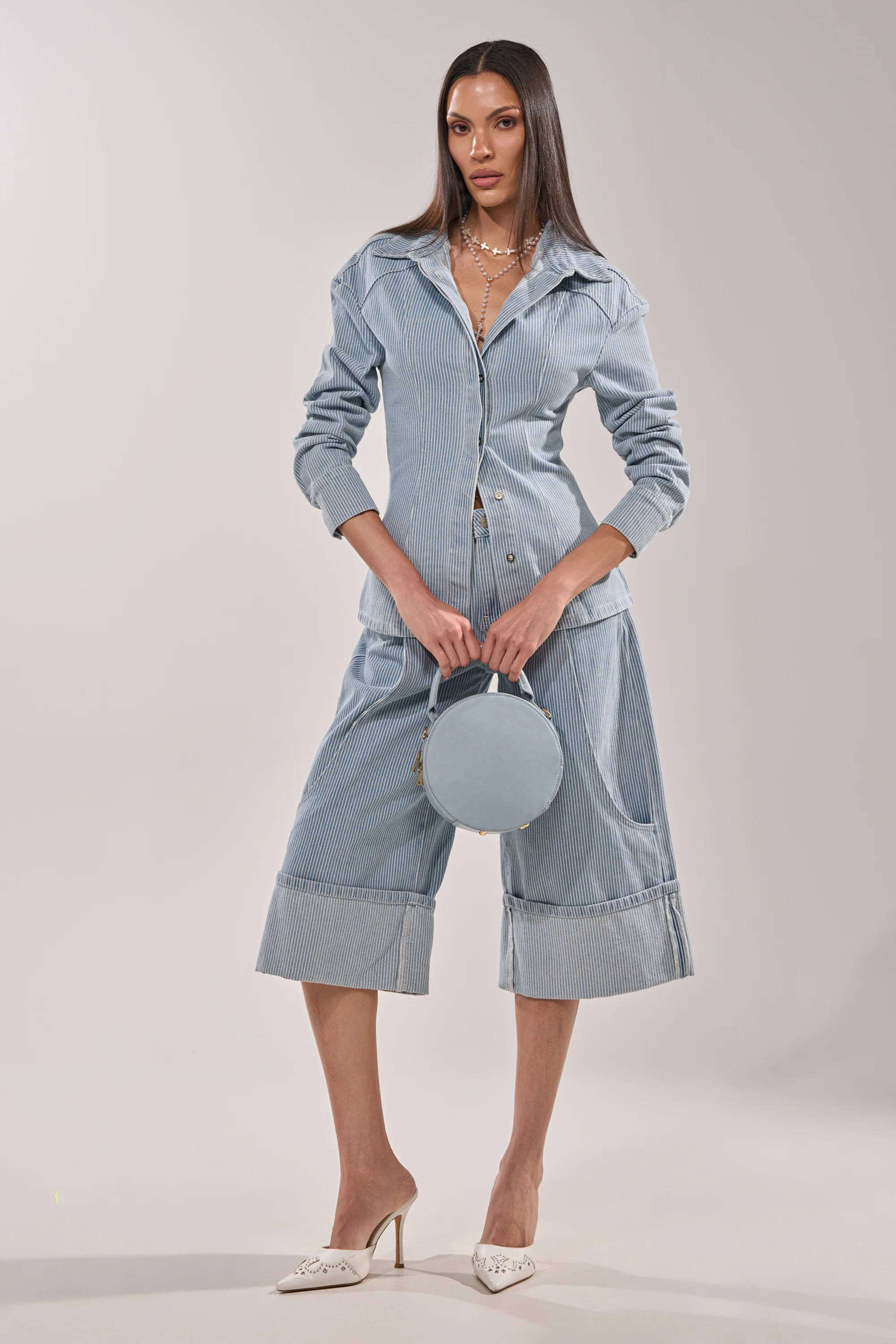 FEEL FREE STRIPE BUTTON DOWN - Image 9