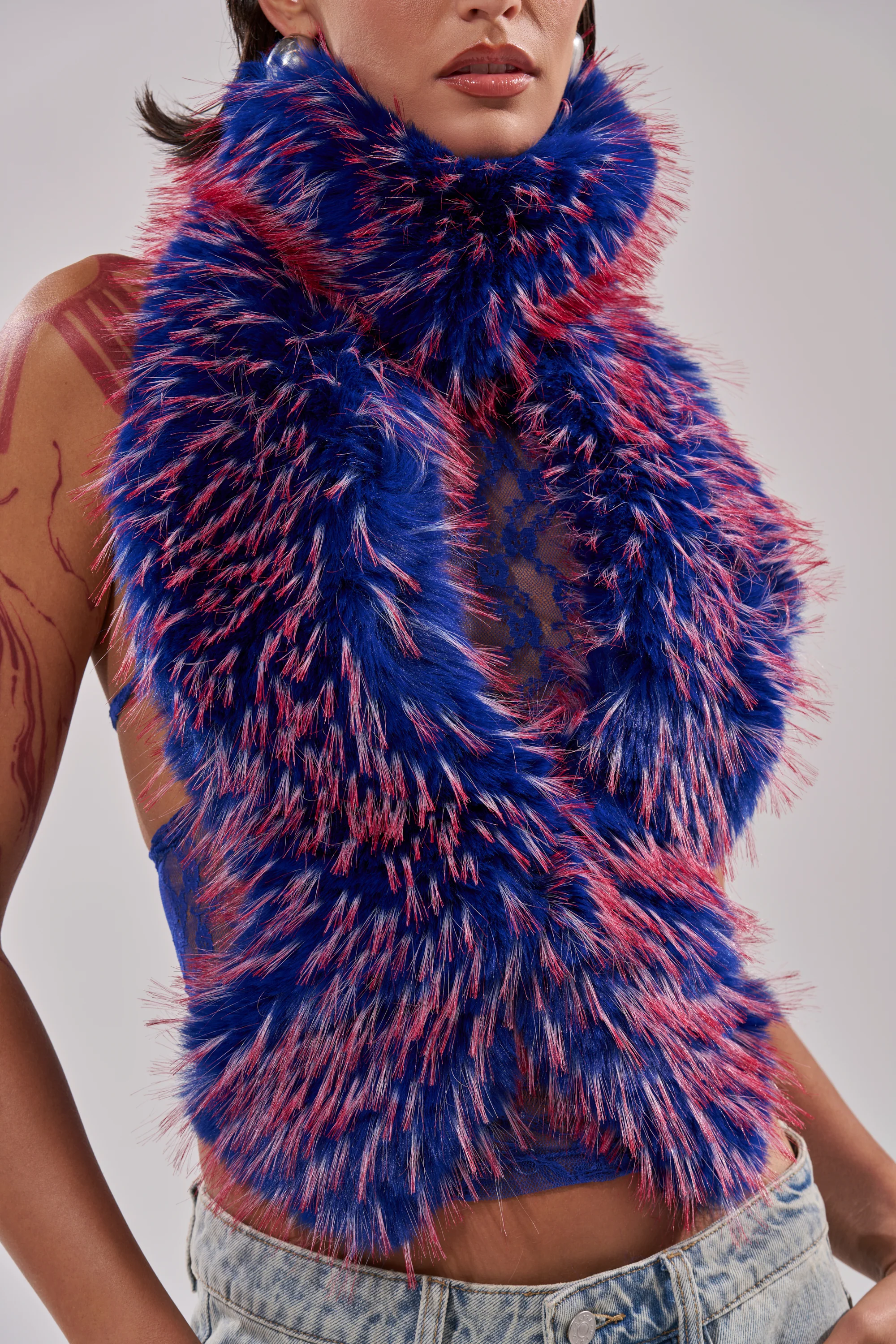 FEEL ME BABY FUR BLOUSE IN BLUE - Image 9